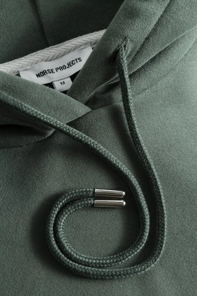 Men Norse Projects Sweatshirts Arne Relaxed Organic Brushed Fleece Large N Hoodie Spruce Green