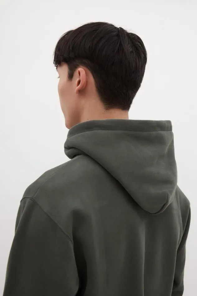 Men Norse Projects Sweatshirts Arne Relaxed Organic Brushed Fleece Large N Hoodie Spruce Green