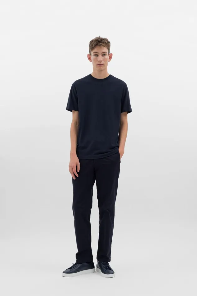 Men Norse Projects TShirts Cotton Crpe Tshirt Dark Navy
