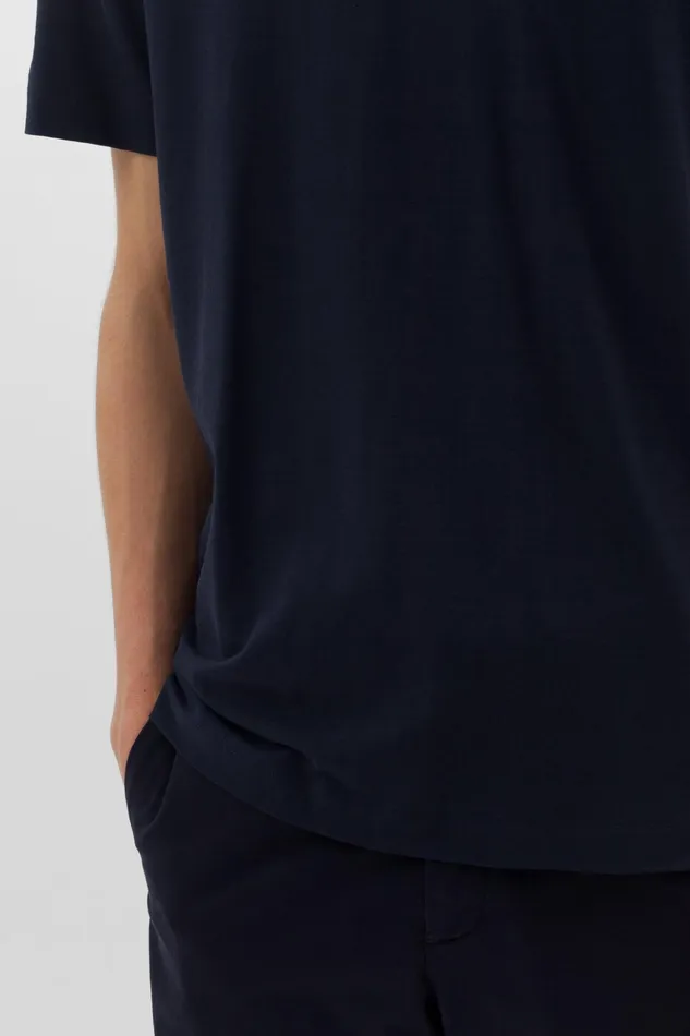 Men Norse Projects TShirts Cotton Crpe Tshirt Dark Navy