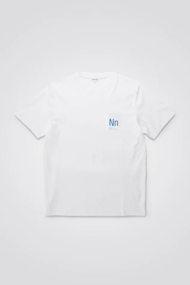 Men Norse Projects TShirts Jakob Interlock Nn Print TShirt White