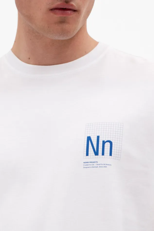 Men Norse Projects TShirts Jakob Interlock Nn Print TShirt White