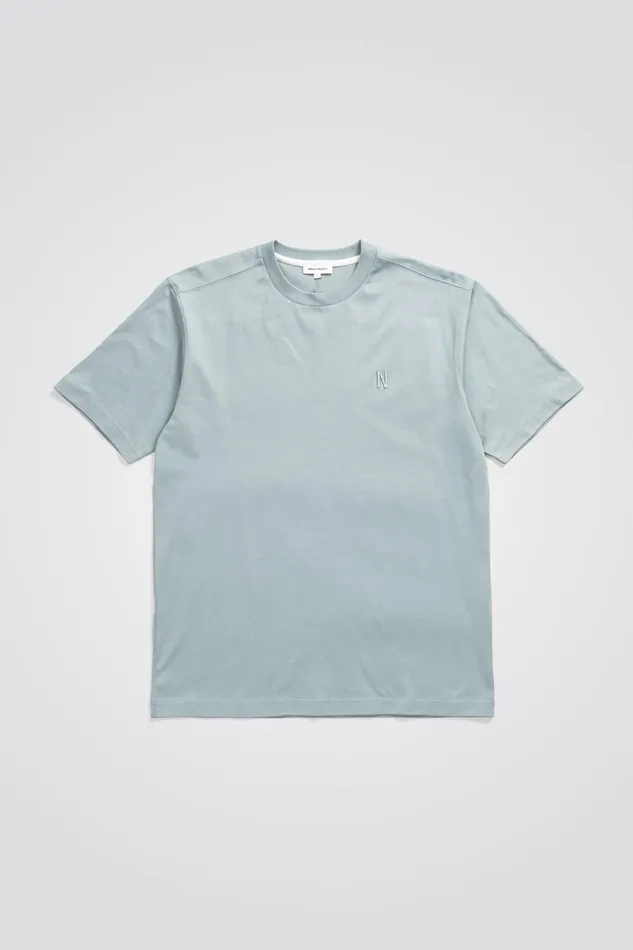Men Norse Projects TShirts Johannes N Logo Tshirt Light Stone Blue