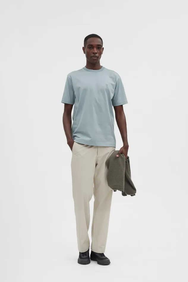 Men Norse Projects TShirts Johannes N Logo Tshirt Light Stone Blue