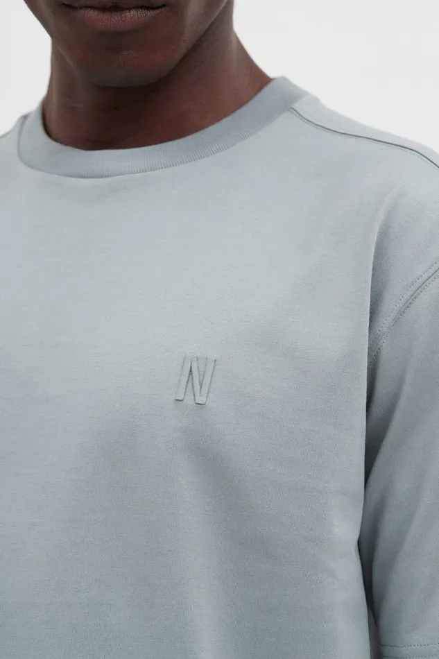 Men Norse Projects TShirts Johannes N Logo Tshirt Light Stone Blue