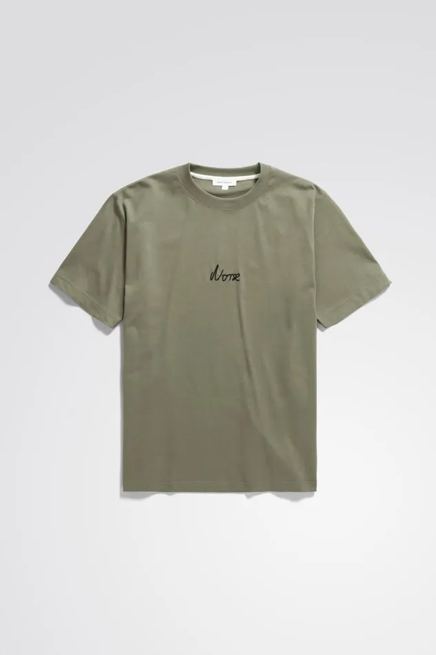 Men Norse Projects TShirts Johannes Organic Chain Stitch Logo Tshirt Sediment Green Men Norse Projects TShirts Johannes Organic Chain Stitch Logo Tshirt Sediment Green