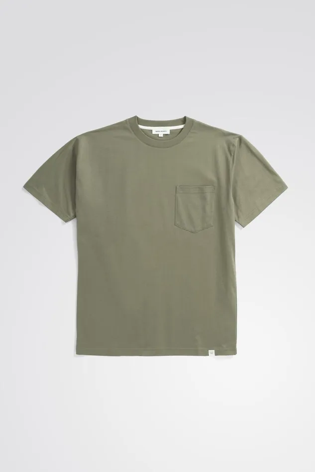 Men Norse Projects TShirts Johannes Organic Pocket Tshirt Sediment Green