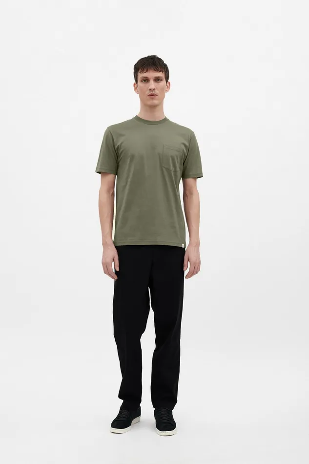 Men Norse Projects TShirts Johannes Organic Pocket Tshirt Sediment Green