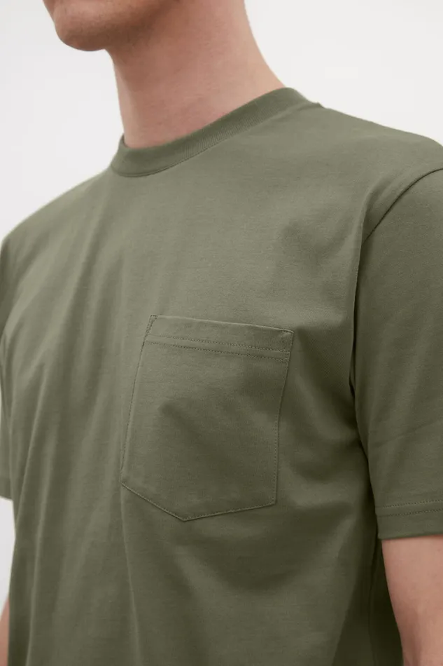 Men Norse Projects TShirts Johannes Organic Pocket Tshirt Sediment Green