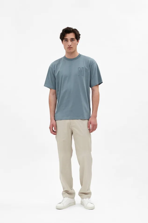 Men Norse Projects TShirts Simon Loose N Logo TShirt Dark Ice Blue