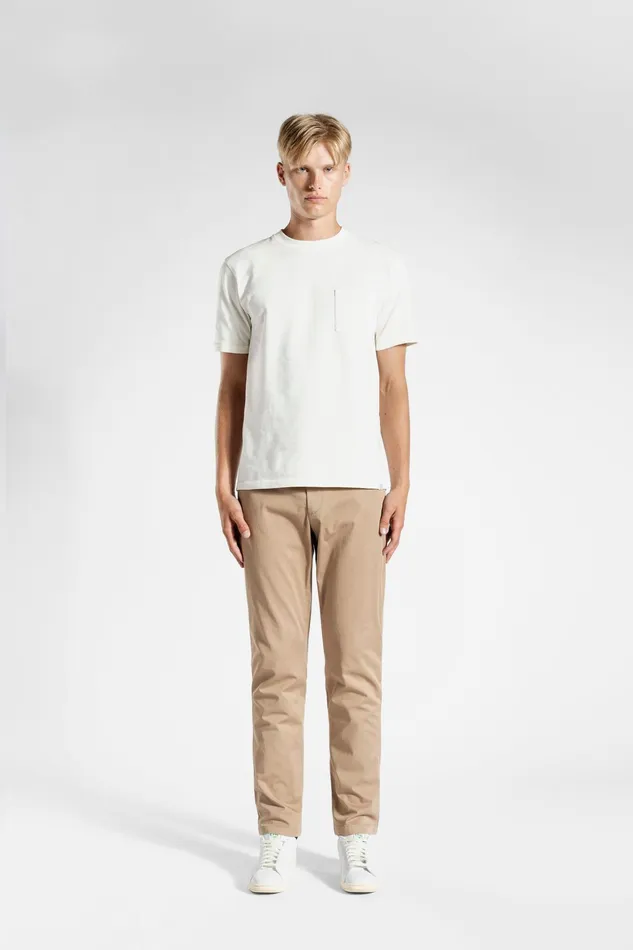Men Norse Projects Trousers Aros Slim Light Stretch Chino Utility Khaki