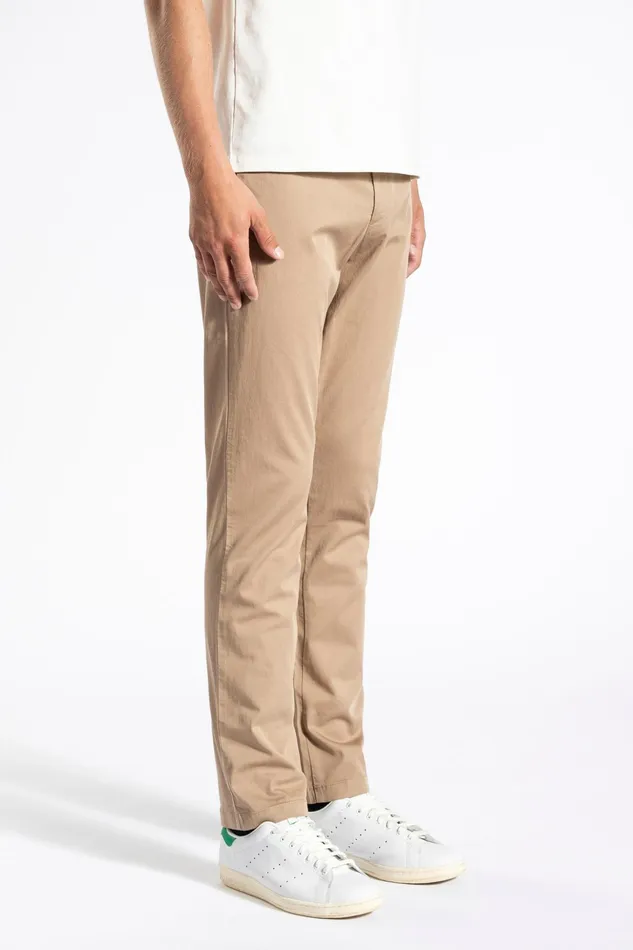 Men Norse Projects Trousers Aros Slim Light Stretch Chino Utility Khaki