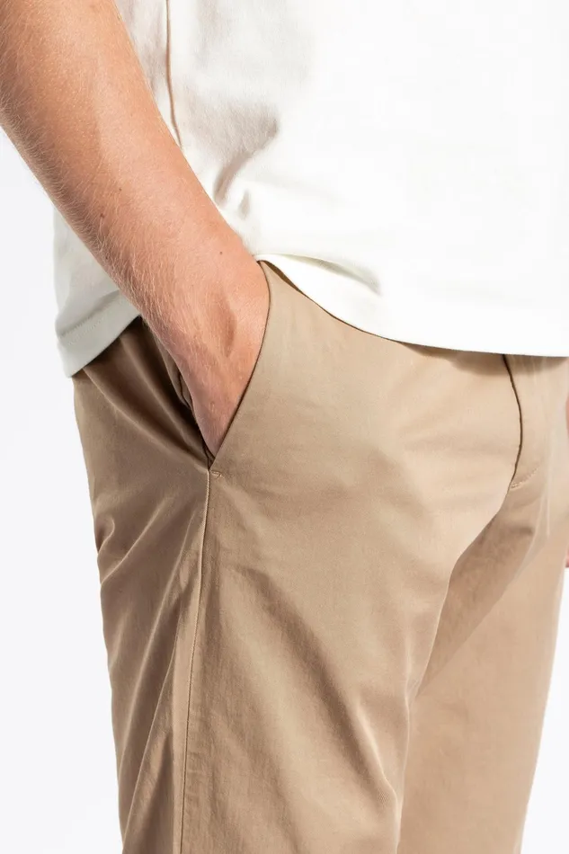 Men Norse Projects Trousers Aros Slim Light Stretch Chino Utility Khaki
