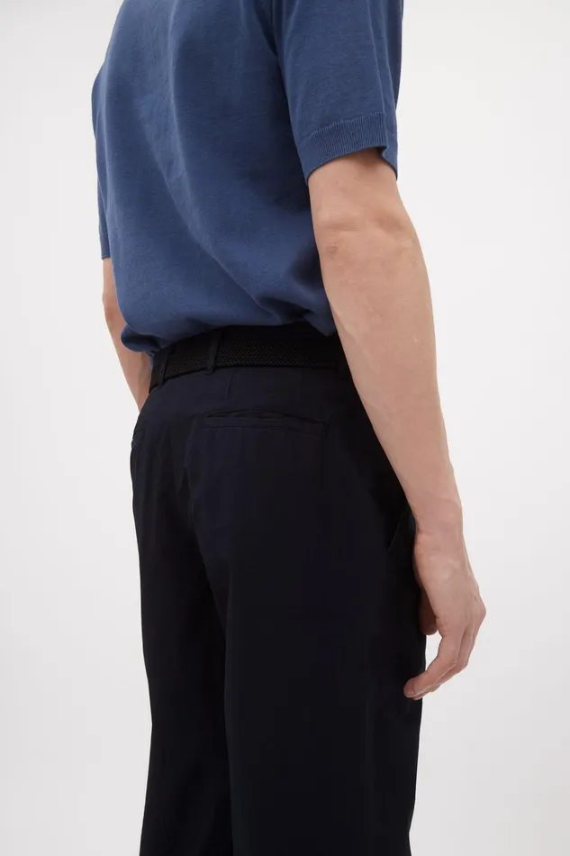 Men Norse Projects Trousers Benn Relaxed Typewriter Pleated Trouser Dark Navy