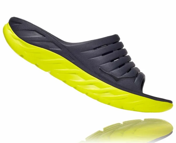 Men ORA Recovery Slide Odyssey Grey Evening Primrose HOKA ONE ONE Recovery Sandals