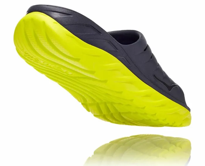 Men ORA Recovery Slide Odyssey Grey Evening Primrose HOKA ONE ONE Recovery Sandals
