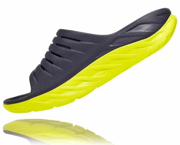 Men ORA Recovery Slide Odyssey Grey Evening Primrose HOKA ONE ONE Recovery Sandals
