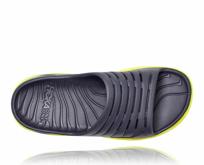 Men ORA Recovery Slide Odyssey Grey Evening Primrose HOKA ONE ONE Recovery Sandals