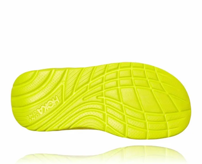 Men ORA Recovery Slide Odyssey Grey Evening Primrose HOKA ONE ONE Recovery Sandals