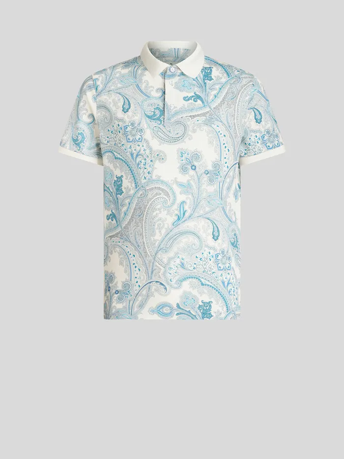 Men Ornamental Paisley Polo Shirt Etro Polo Shirts