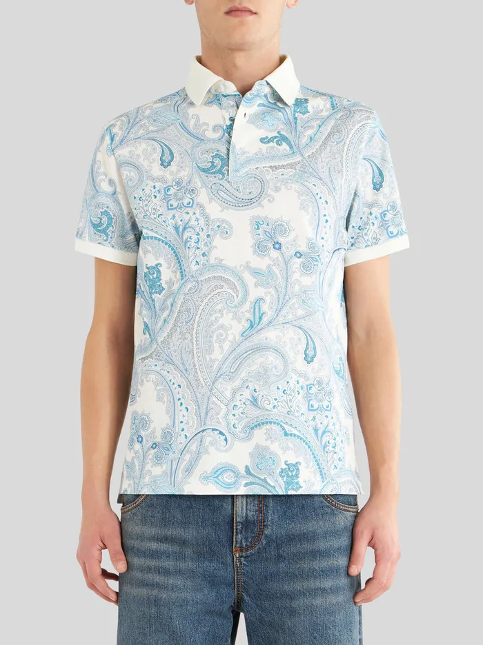 Men Ornamental Paisley Polo Shirt Etro Polo Shirts