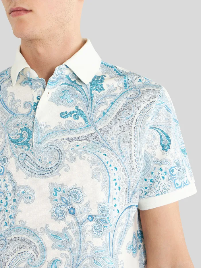 Men Ornamental Paisley Polo Shirt Etro Polo Shirts