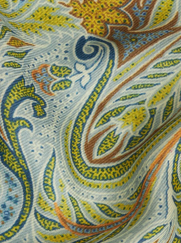 Men Ornamental Paisley Wool And Silk Scarf Etro Scarves