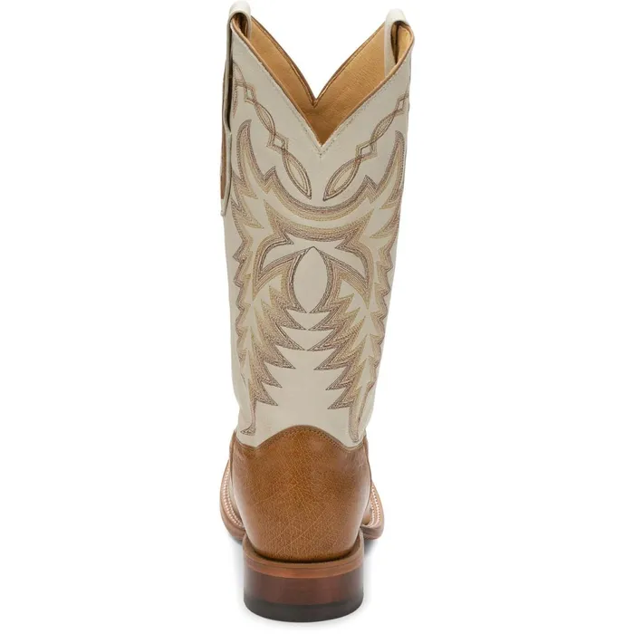 MEN Pascoe 13034 Smooth Ostrich Antique Saddle Justin Boots Western