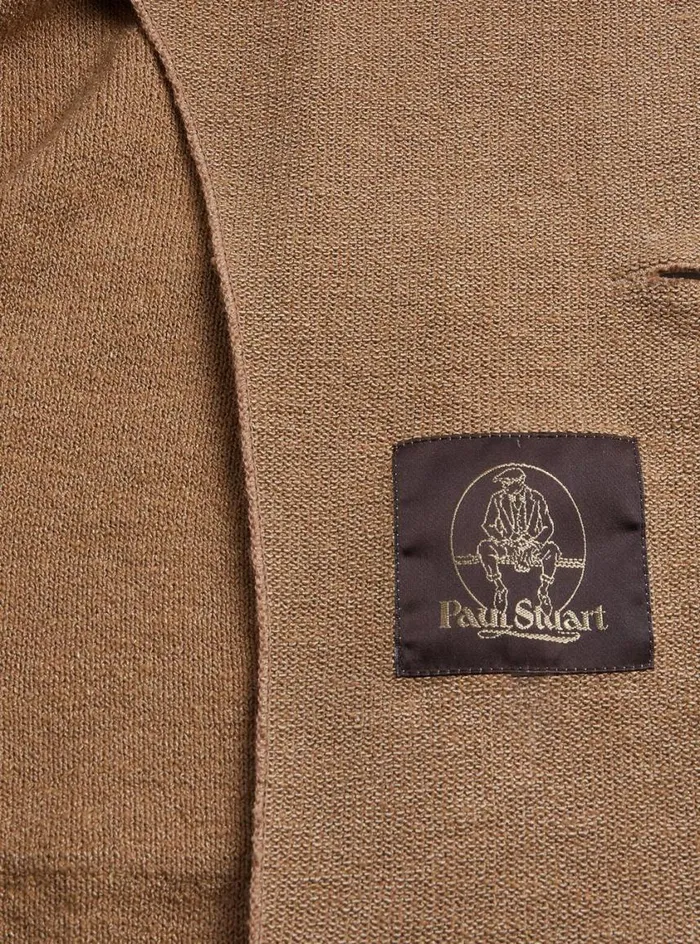 Men Paul Stuart Blazers and Jackets Washed Boucl Knit Jacket Tobacco
