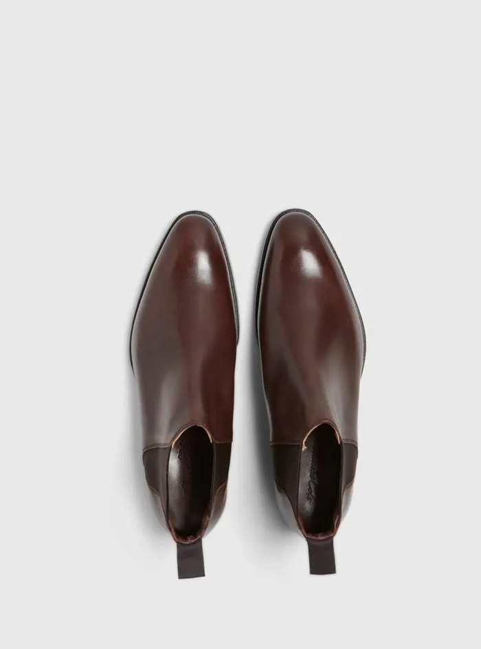 Men Paul Stuart Boots Leather Half Chelsea Boot Chestnut Brown Men Paul Stuart Boots Leather Half Chelsea Boot Chestnut Brown