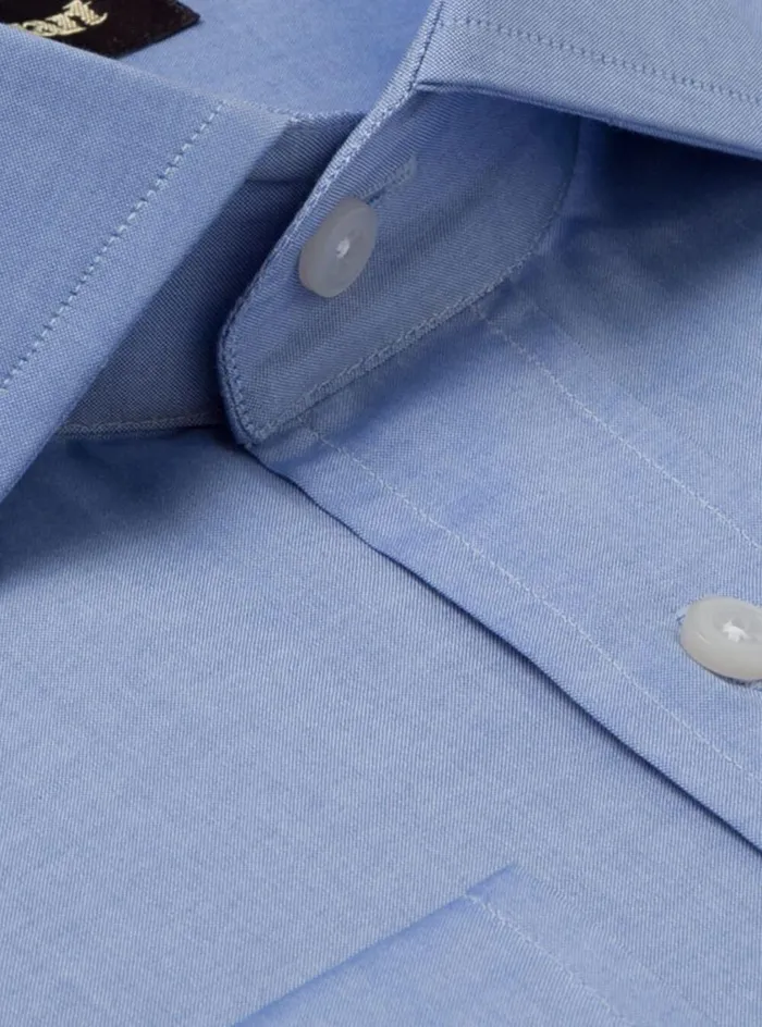 Men Paul Stuart Dress Shirts Blue Cotton Slim Fit Dress Shirt Blue