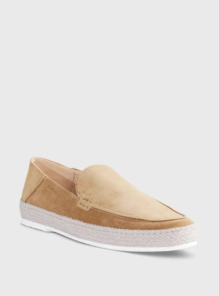Men Paul Stuart Espadrilles St Croix Suede Espadrille Dark Beige