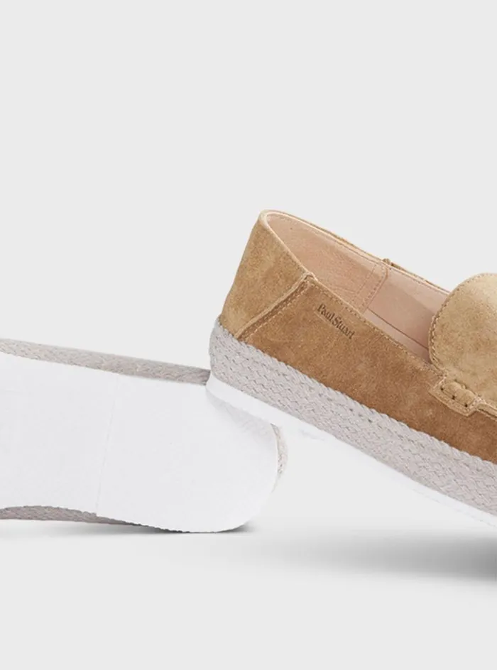 Men Paul Stuart Espadrilles St Croix Suede Espadrille Dark Beige