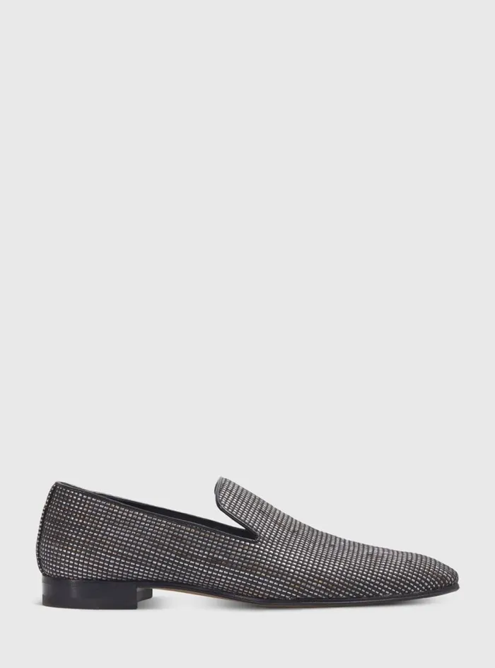 Men Paul Stuart Evening Harrier Metallic Formal SlipOn Black