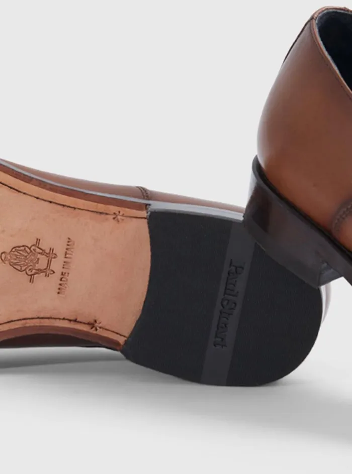 Men Paul Stuart Laceups and Oxfords Houston Leather Cap Toe Brown