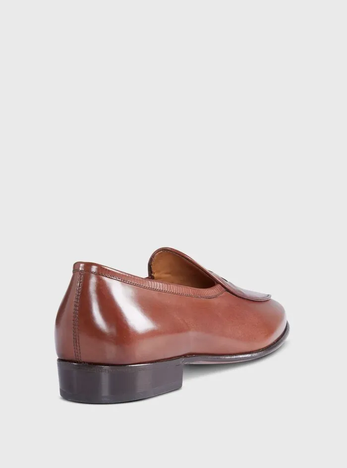 Men Paul Stuart Loafers Francisco Leather Moccasin Camel