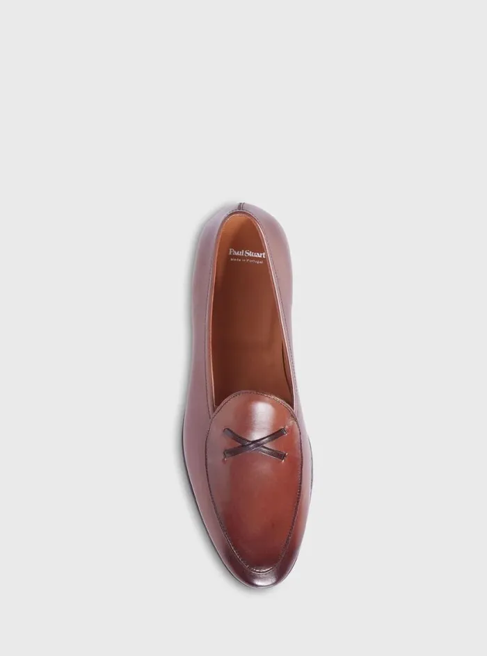 Men Paul Stuart Loafers Francisco Leather Moccasin Camel