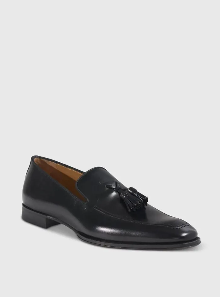 Men Paul Stuart Loafers Major Leather Tassel Loafer Black