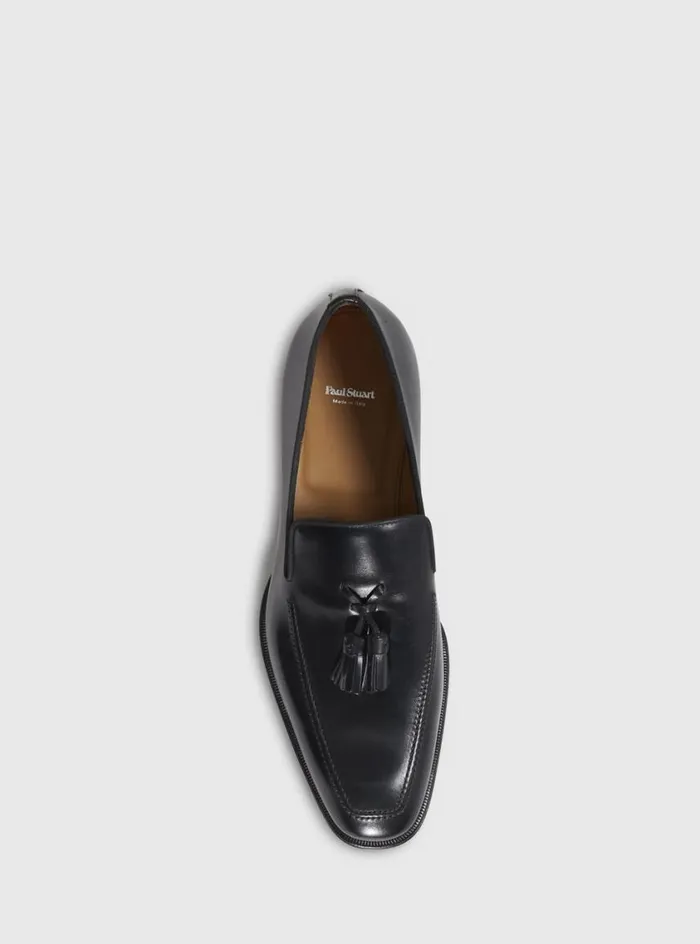 Men Paul Stuart Loafers Major Leather Tassel Loafer Black
