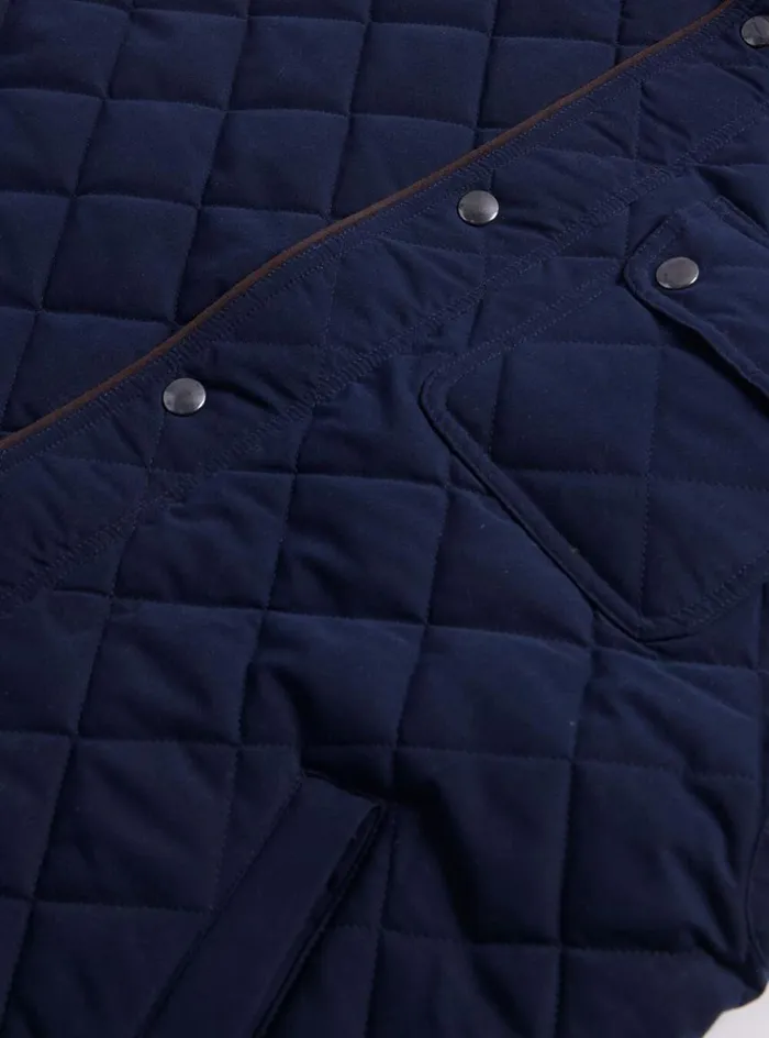 Men Paul Stuart Outerwear Diamond Quilted Vest Navy
