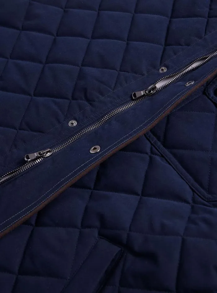 Men Paul Stuart Outerwear Diamond Quilted Vest Navy