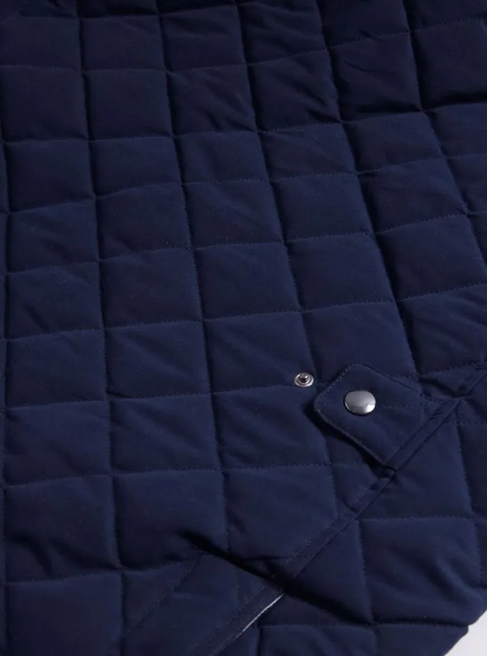 Men Paul Stuart Outerwear Diamond Quilted Vest Navy