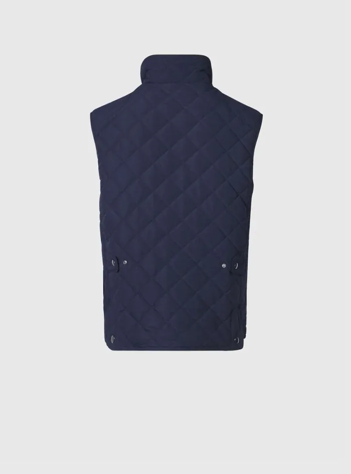 Men Paul Stuart Outerwear Diamond Quilted Vest Navy
