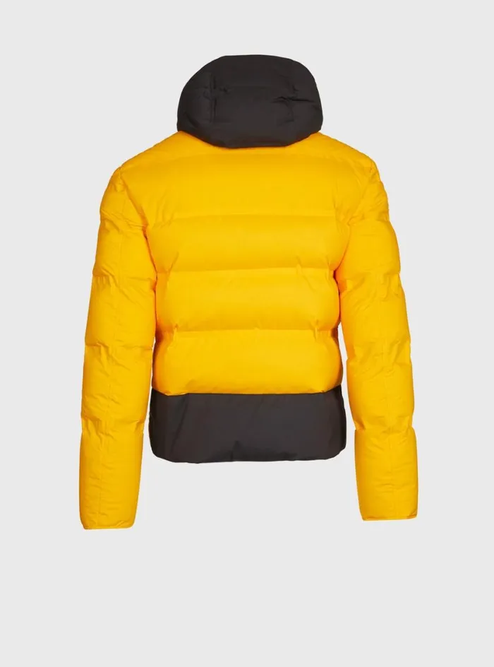 Men Paul Stuart Outerwear Down Hooded Puffer Jacket Blackyellow