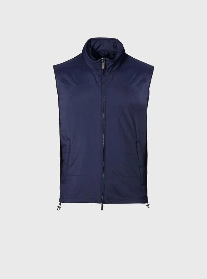 Men Paul Stuart Outerwear Nylon Zip Vest Navy
