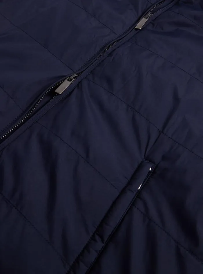 Men Paul Stuart Outerwear Nylon Zip Vest Navy