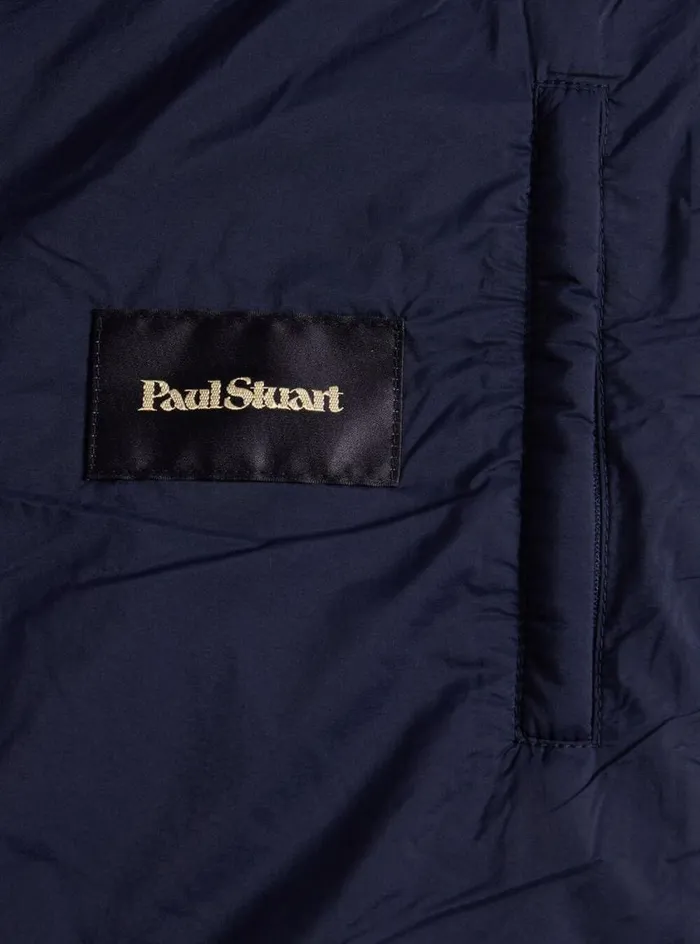 Men Paul Stuart Outerwear Nylon Zip Vest Navy