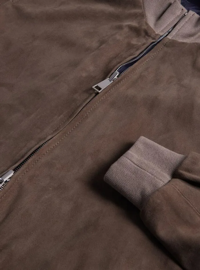 Men Paul Stuart Outerwear Reversible Suede Jacket Grey