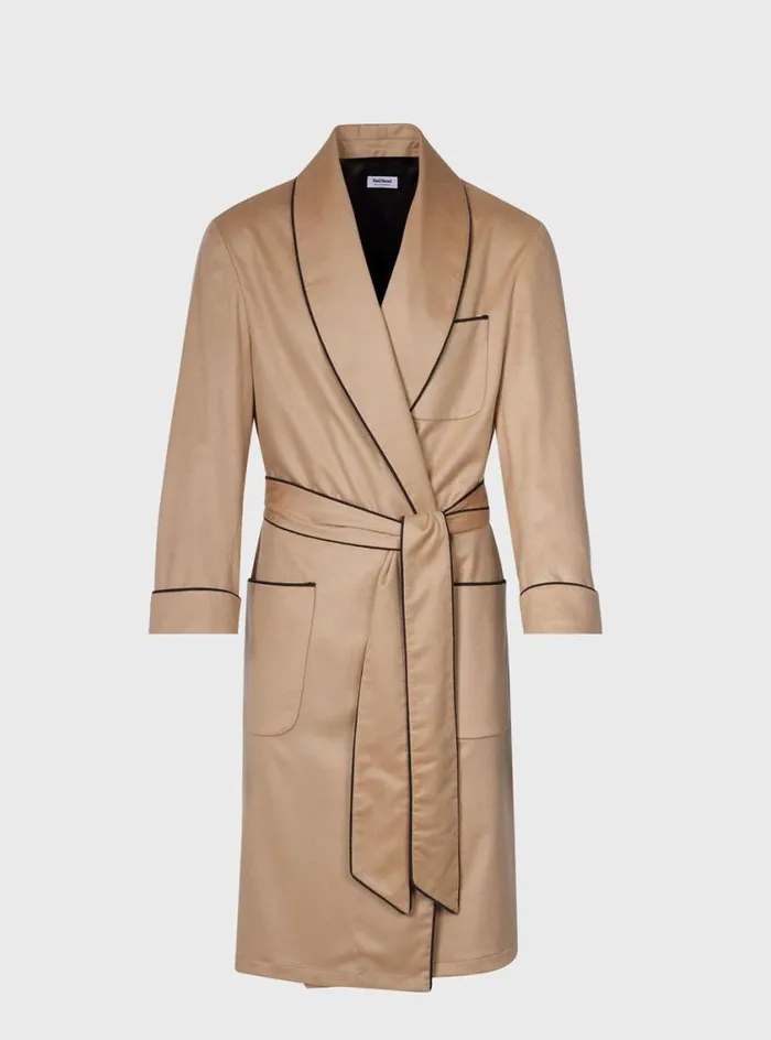 Men Paul Stuart Pajamas and Loungewear Cashmere Robe Camel