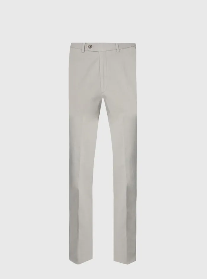 Men Paul Stuart Pants Cotton Plain Front Newton Pant Silver